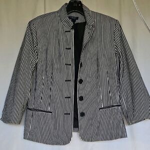 Chaps Monochrome Striped Blazer